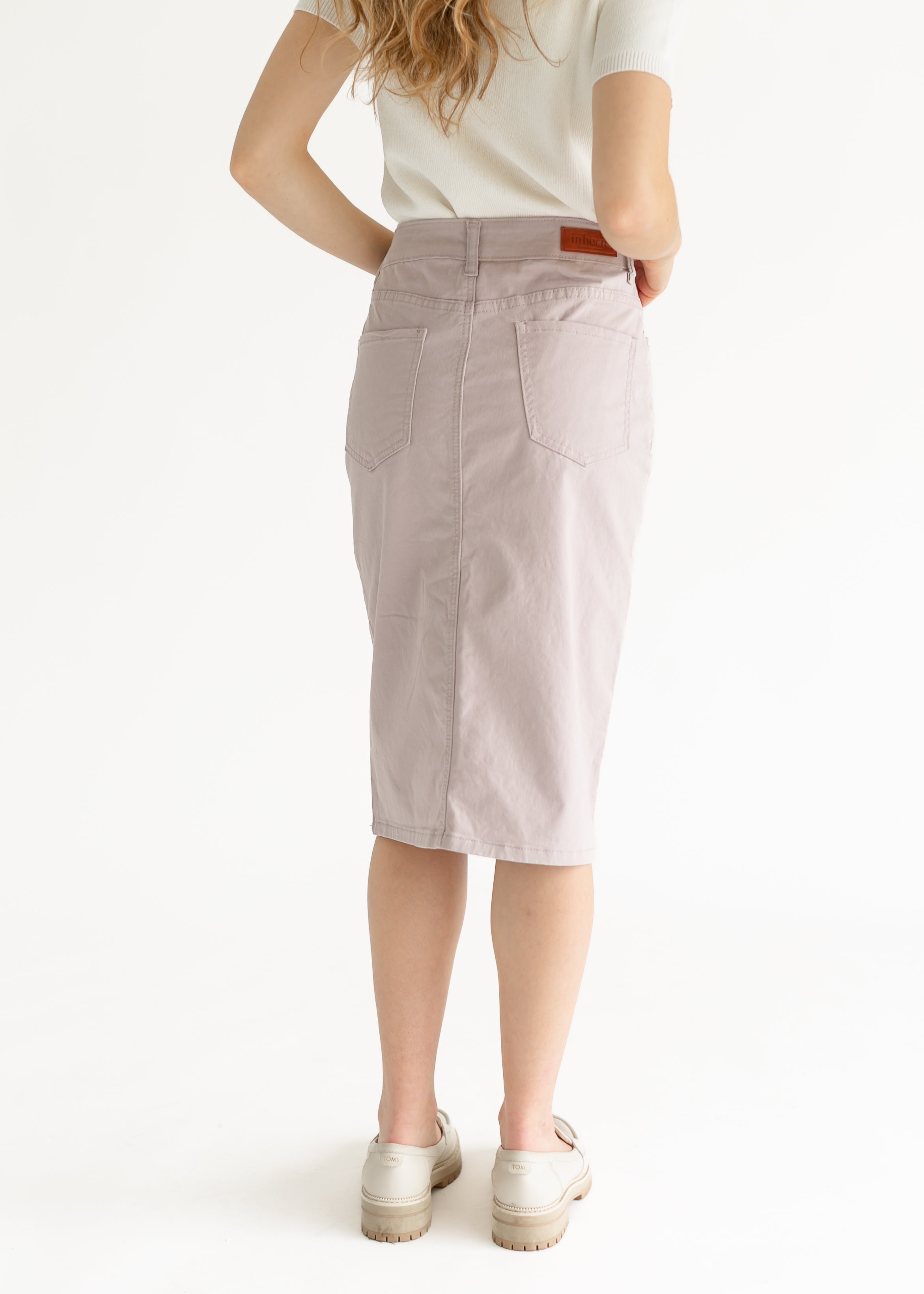 Remi Lilac Denim Midi Skirt - FINAL SALE Inherit Co.