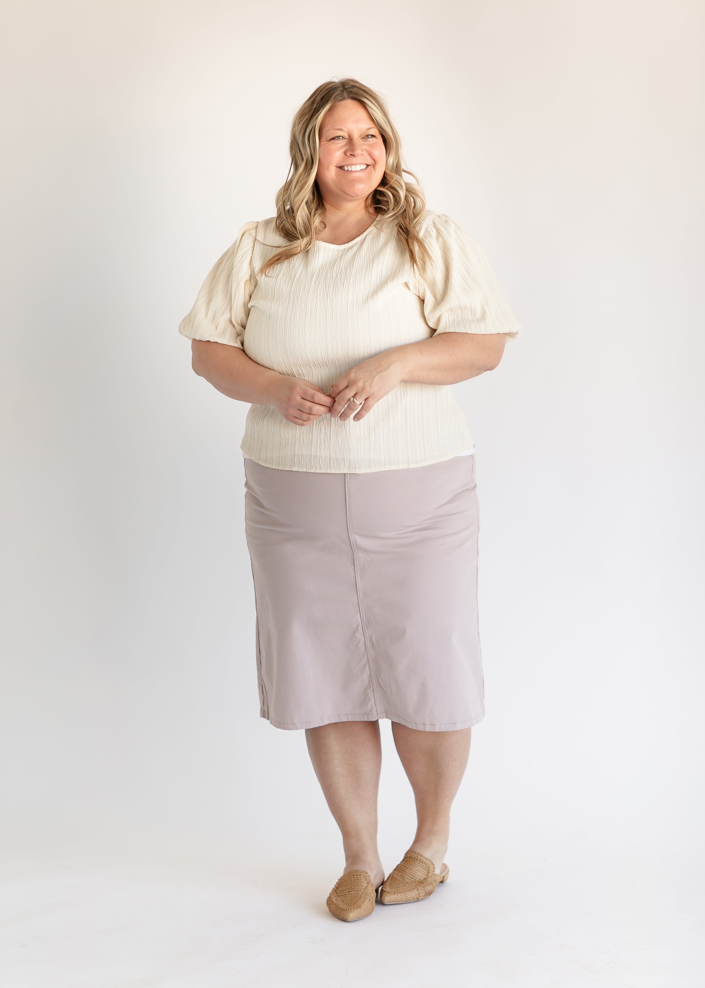 Remi Lilac Denim Midi Skirt - FINAL SALE Inherit Co.