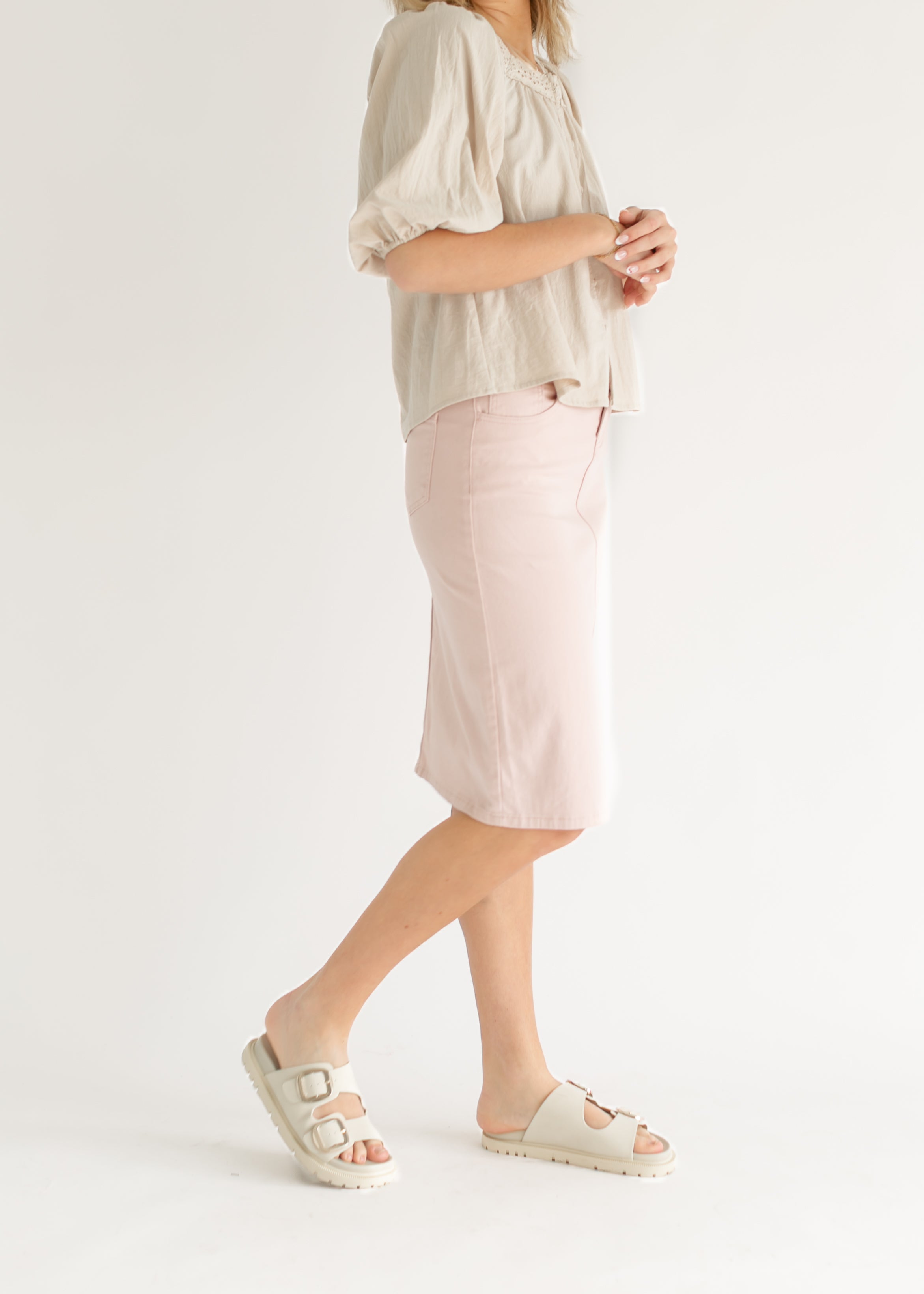 Remi Rose Denim Midi Skirt - FINAL SALE Inherit Co.