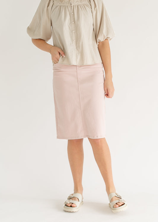 Remi Rose Denim Midi Skirt - FINAL SALE Inherit Co.