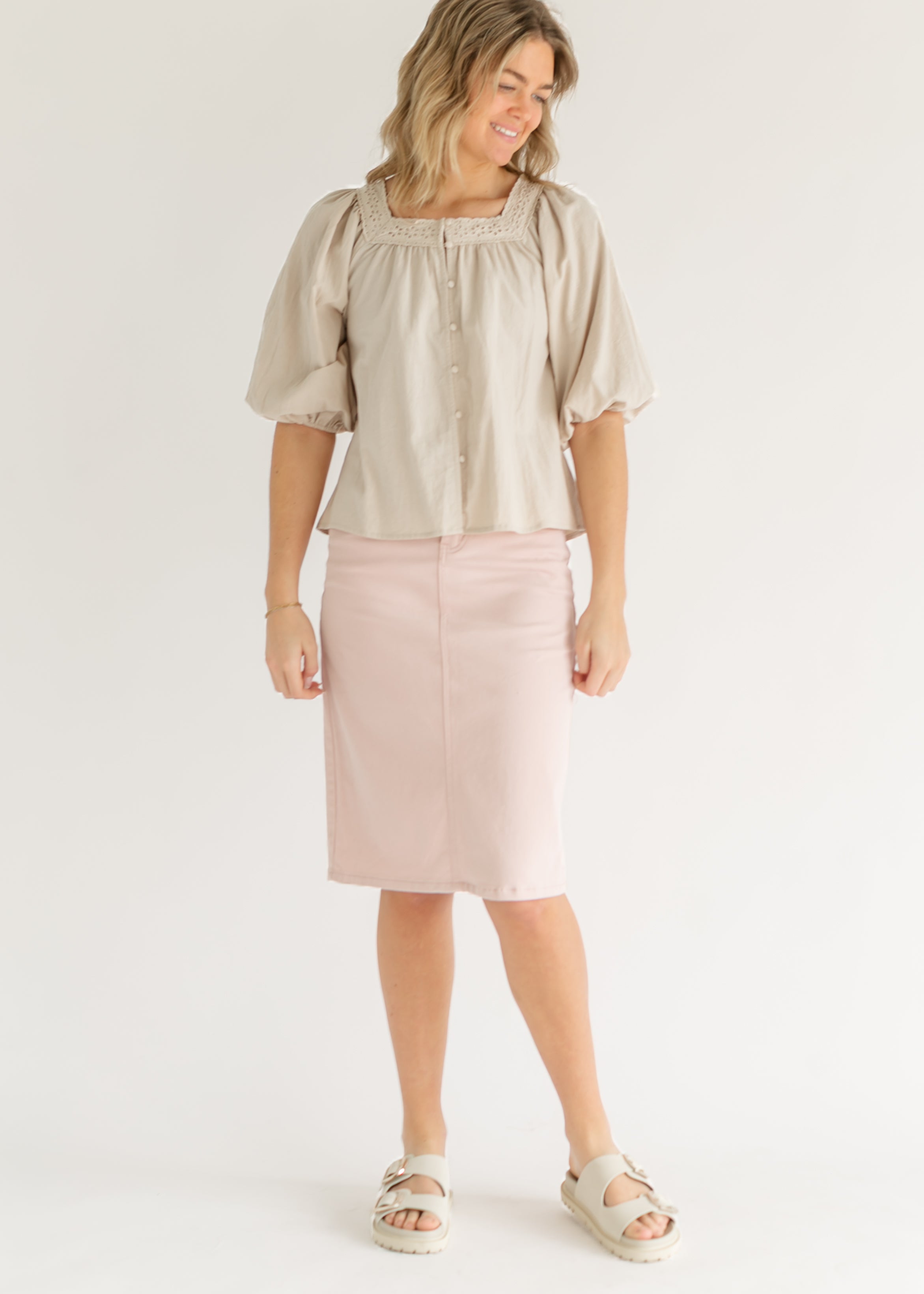 Remi Rose Denim Midi Skirt - FINAL SALE Inherit Co.