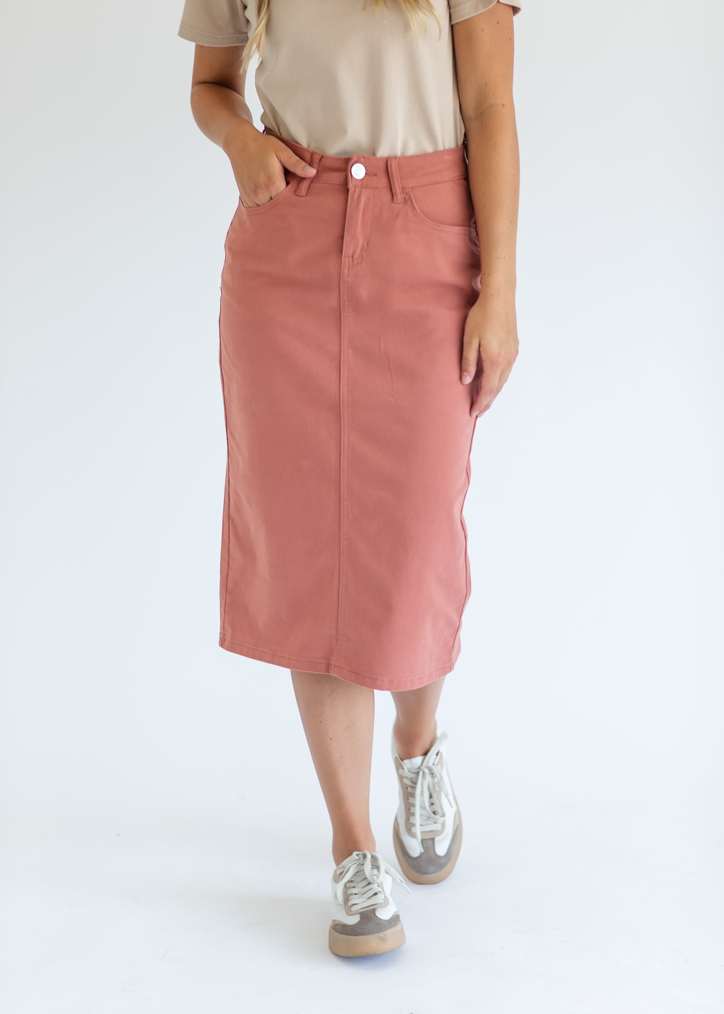 Remi Denim Midi Skirt Inherit Co.