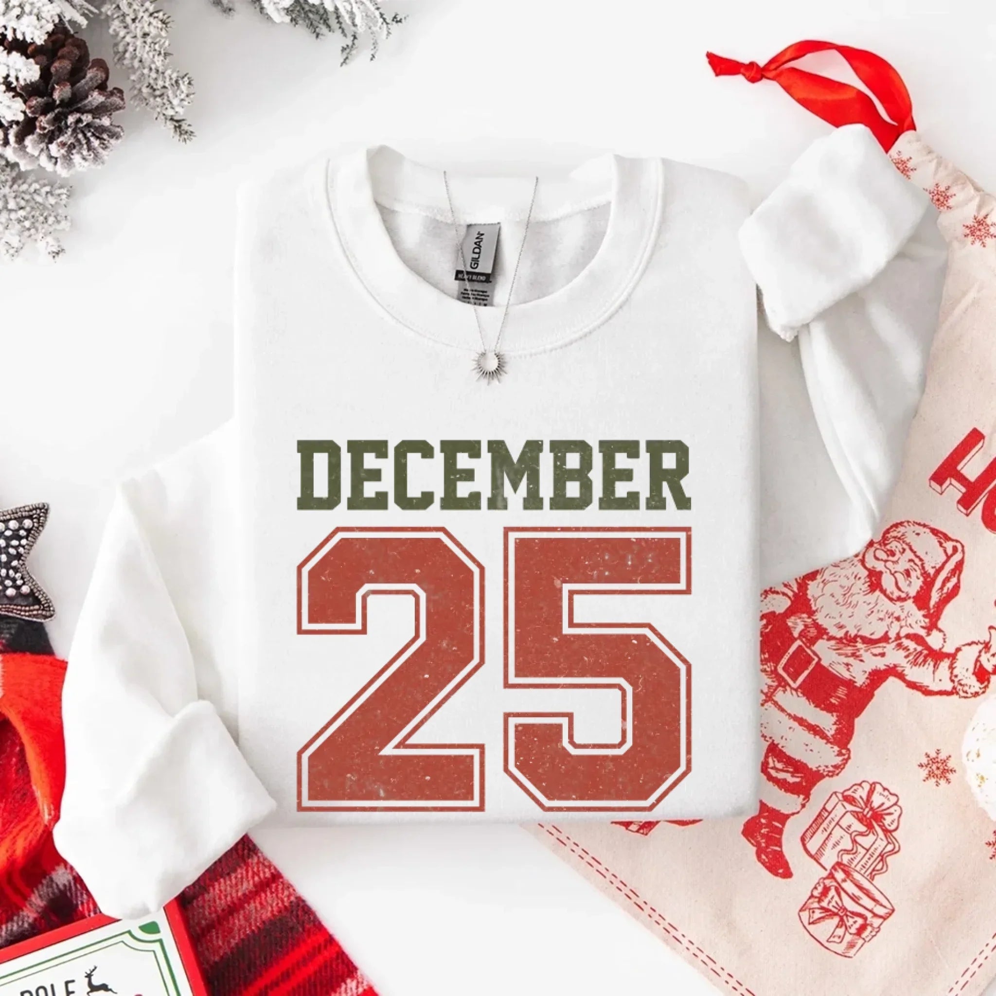 Retro Christmas DECEMBER 25 Sweatshirt Festive Holiday Sweater Adorb Custom Tees