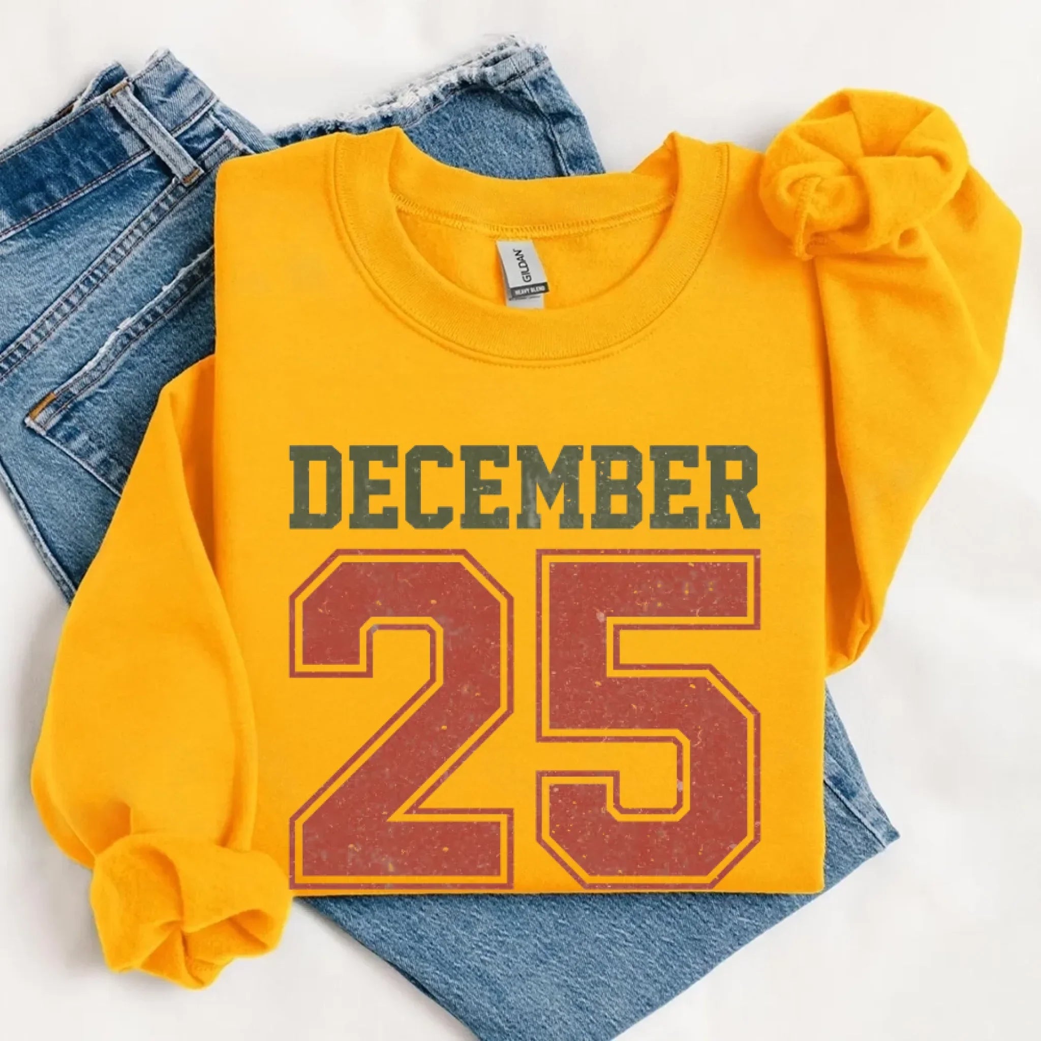 Retro Christmas DECEMBER 25 Sweatshirt Festive Holiday Sweater Adorb Custom Tees