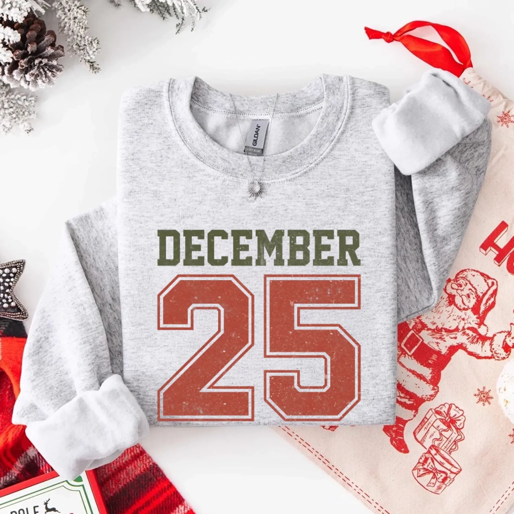 Retro Christmas DECEMBER 25 Sweatshirt Festive Holiday Sweater Adorb Custom Tees
