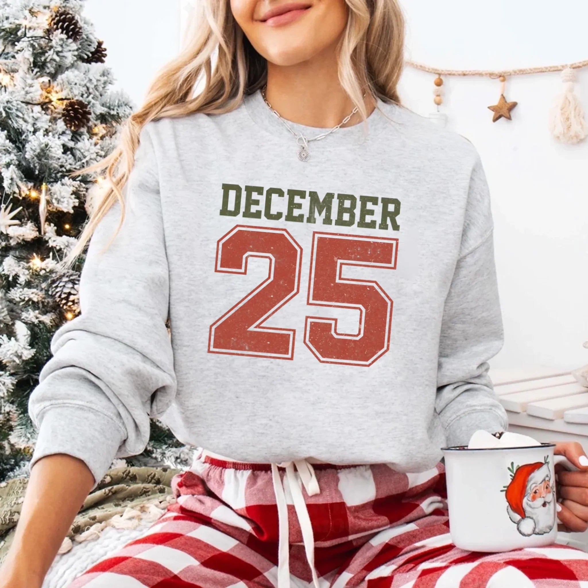 Retro Christmas DECEMBER 25 Sweatshirt Festive Holiday Sweater Adorb Custom Tees