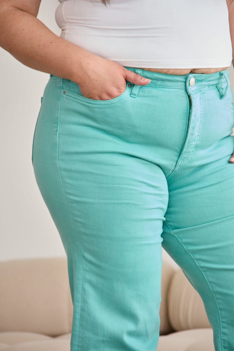 RFM Crop Chloe Full Size Tummy Control High Waist Jeans - Love Salve 