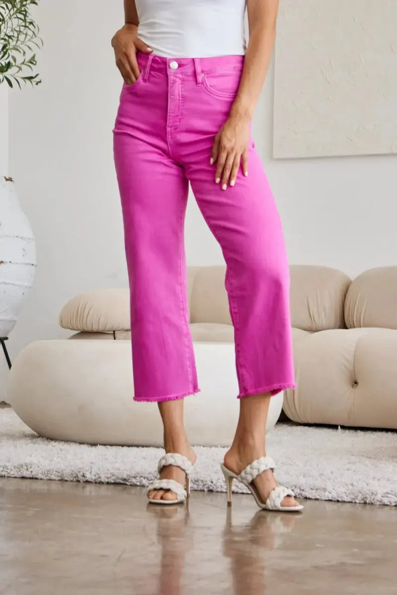 RFM Crop Chloe Full Size Tummy Control High Waist Jeans - Love Salve 