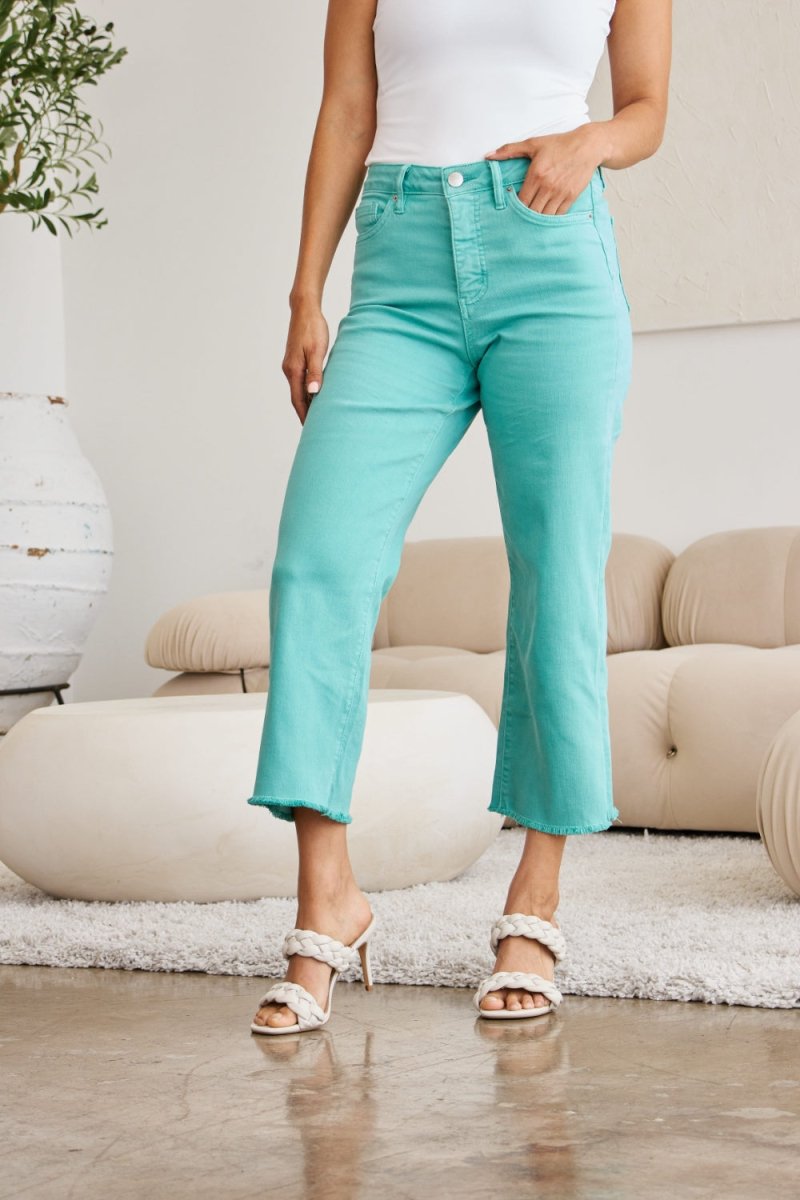 RFM Crop Chloe Full Size Tummy Control High Waist Jeans - Love Salve 