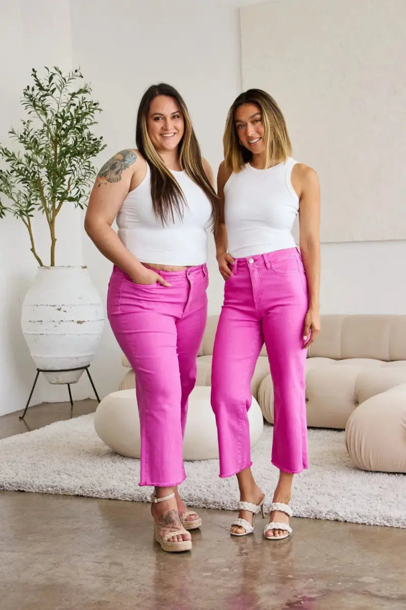RFM Crop Chloe Full Size Tummy Control High Waist Jeans - Love Salve 