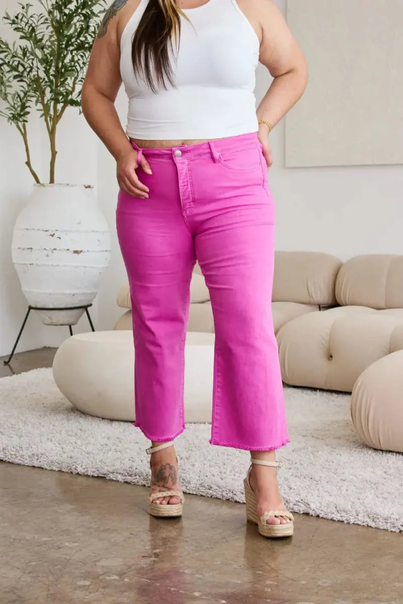 RFM Crop Chloe Full Size Tummy Control High Waist Jeans - Love Salve 