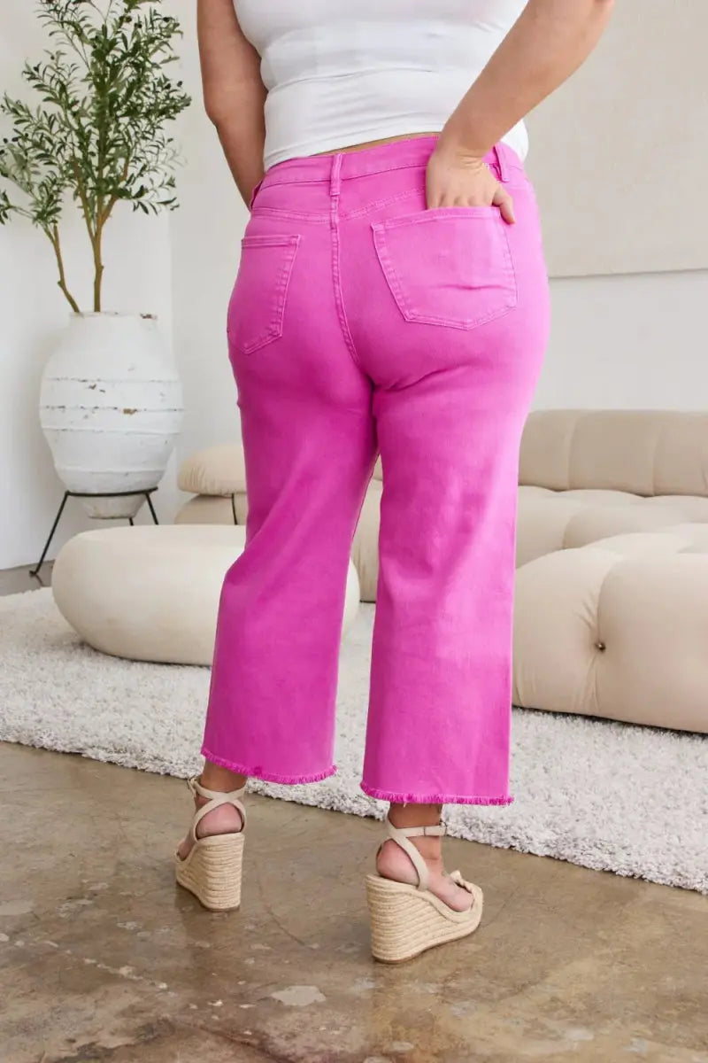 RFM Crop Chloe Full Size Tummy Control High Waist Jeans - Love Salve 