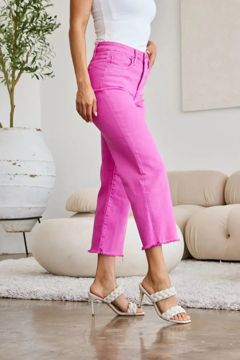 RFM Crop Chloe Full Size Tummy Control High Waist Jeans - Love Salve 