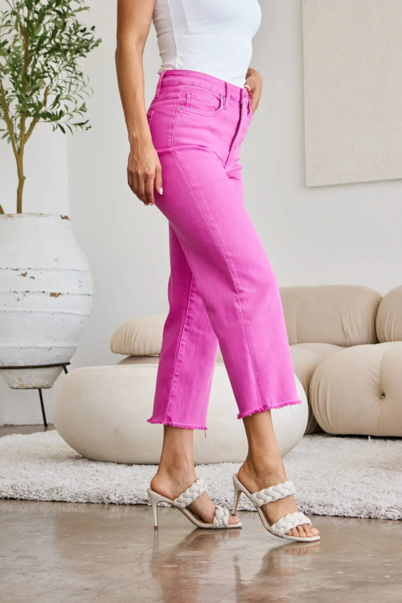 RFM Crop Chloe Full Size Tummy Control High Waist Jeans - Love Salve 