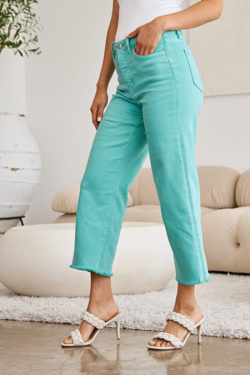 RFM Crop Chloe Full Size Tummy Control High Waist Jeans - Love Salve 