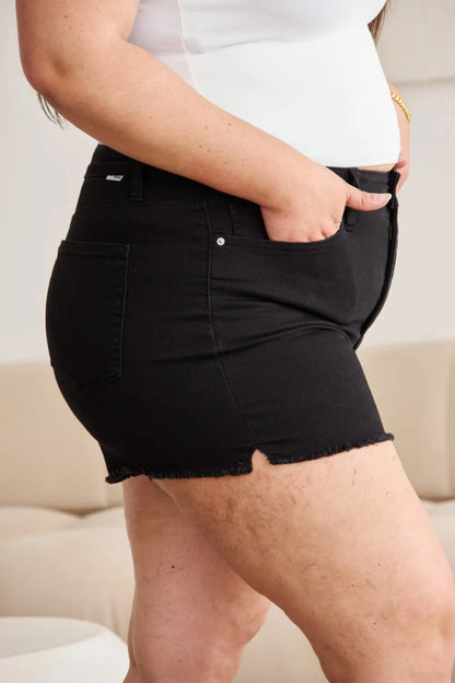 RFM Full Size Tummy Control High Waist Denim Shorts for Women - Love Salve 