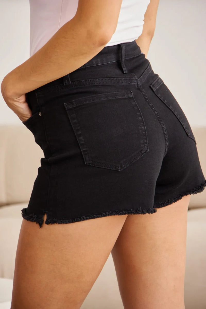 RFM Full Size Tummy Control High Waist Denim Shorts for Women - Love Salve 