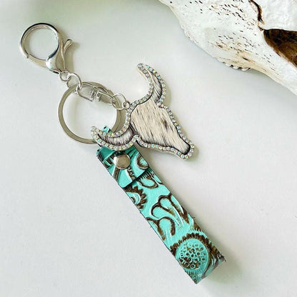 Rhinestone Bull Keychain - Love Salve