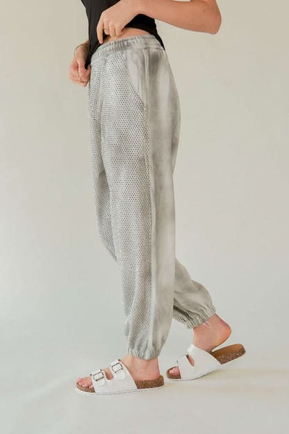 Rhinestone-Embellished Elastic Waist Joggers by Davi & Dani - Love Salve 