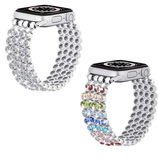 Watch Bands - Multicolor or Clear Rhinestone Strap - Apple Compatible MM