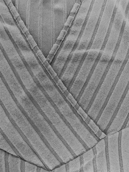 Ribbed Surplice Long Sleeve T-Shirt - Love Salve 