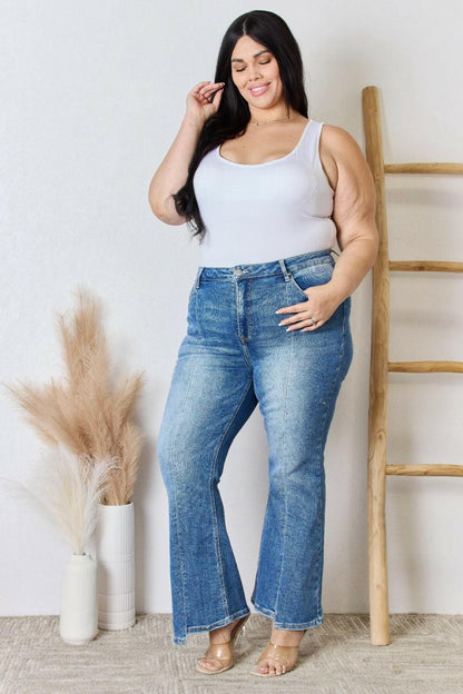 RISEN Full Size High Rise Ankle Flare Jeans - Love Salve