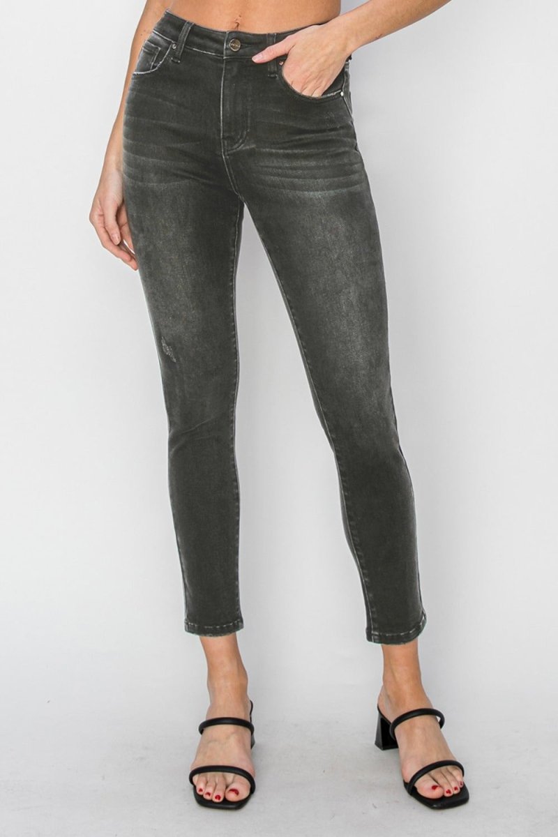 RISEN Full Size High Rise Ankle Skinny Jeans for Women - Love Salve 