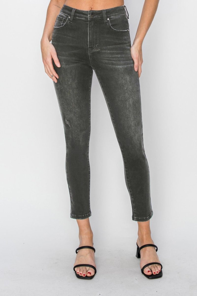 RISEN Full Size High Rise Ankle Skinny Jeans for Women - Love Salve 