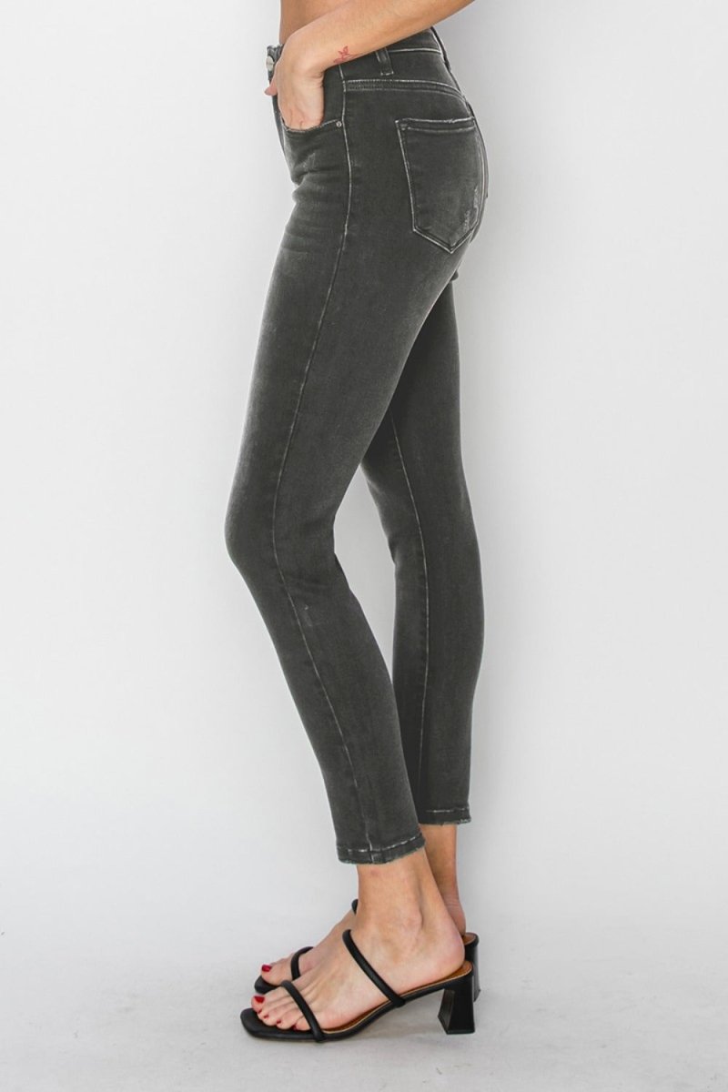 RISEN Full Size High Rise Ankle Skinny Jeans for Women - Love Salve 