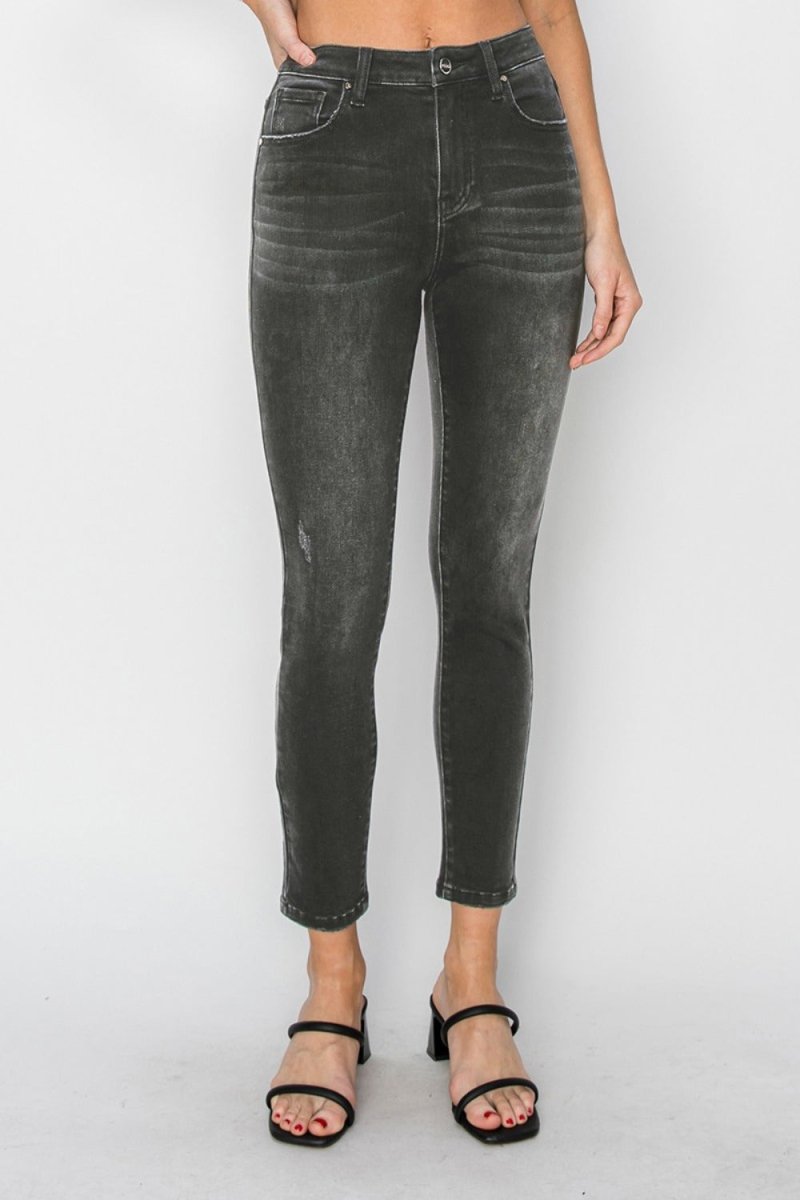 RISEN Full Size High Rise Ankle Skinny Jeans for Women - Love Salve 