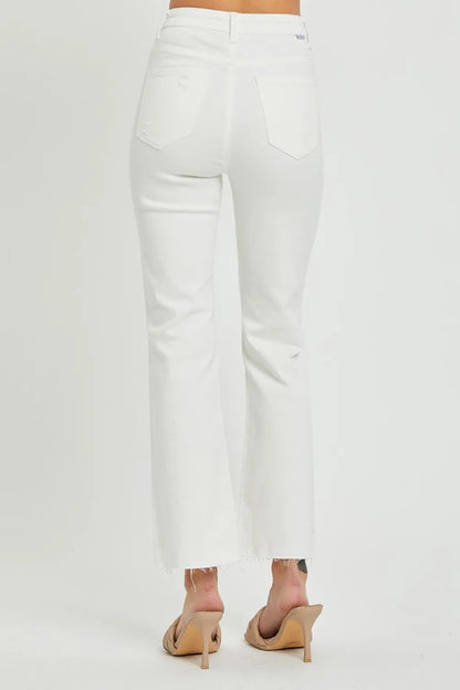 RISEN Full Size High Rise Button Fly Straight Ankle Jeans - Love Salve 