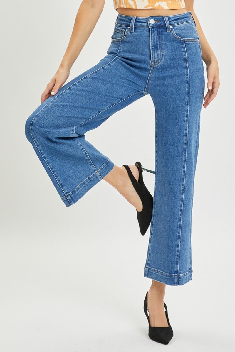 RISEN Full Size High Rise Wide Leg Jeans for Women - Love Salve 
