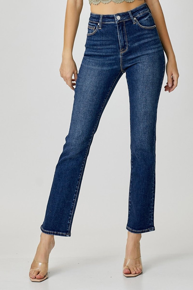 RISEN Full Size High Waist Straight Jeans for Women - Love Salve 