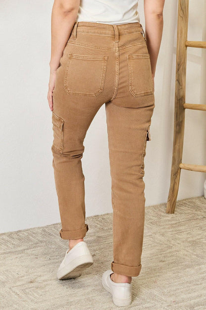 Risen Full Size High Waist Straight Jeans with Pockets - Love Salve