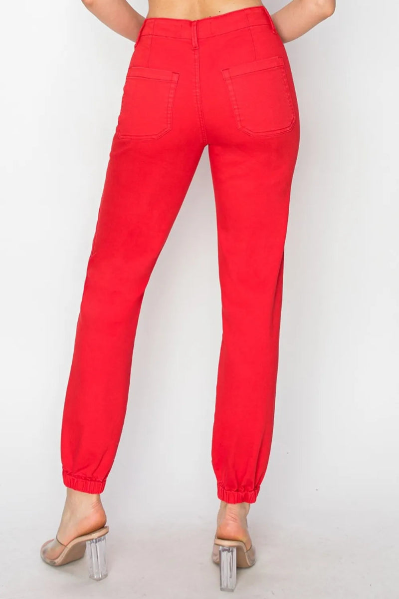RISEN Full Size High Waisted Jogger Jeans for Women - Love Salve 