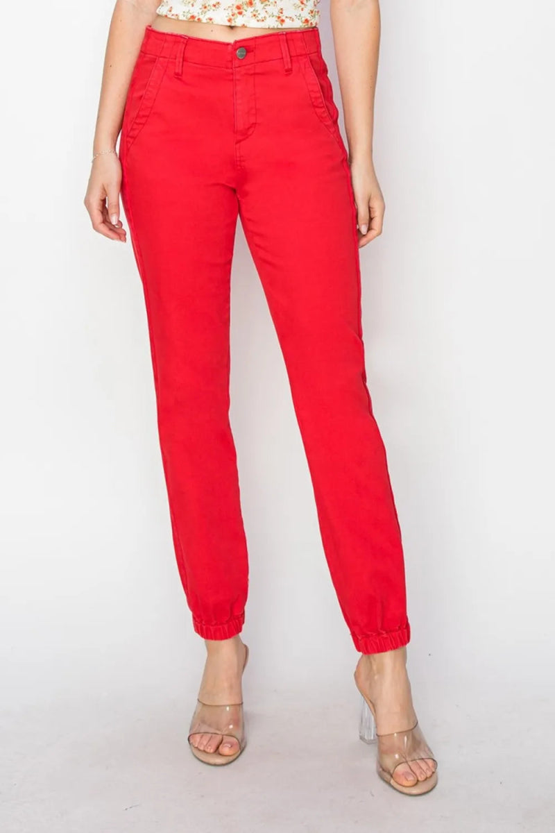 RISEN Full Size High Waisted Jogger Jeans for Women - Love Salve 