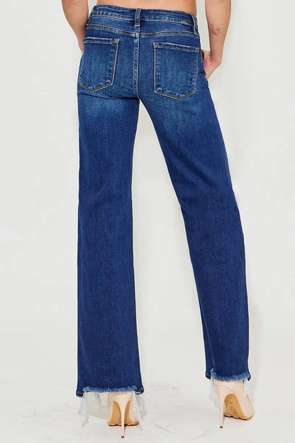 RISEN Full Size Low Rise Wide Leg Jeans Plus Size Women - Love Salve 