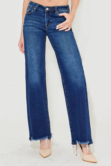 RISEN Full Size Low Rise Wide Leg Jeans Plus Size Women - Love Salve 