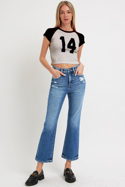 RISEN Full Size Tummy Control High Rise Bootcut Jeans - Love Salve