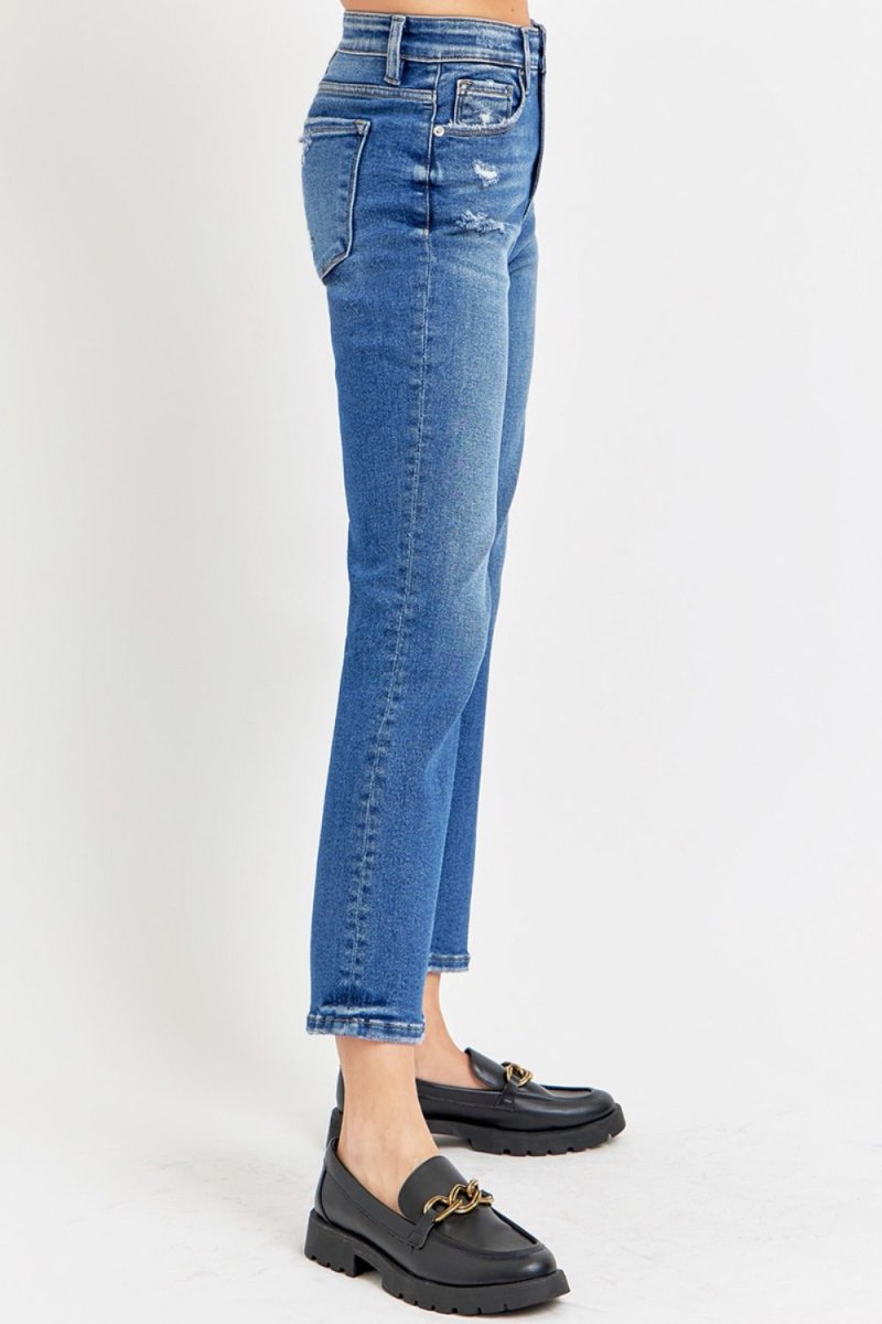RISEN Full Size Tummy Control High Rise Bootcut Jeans - Love Salve