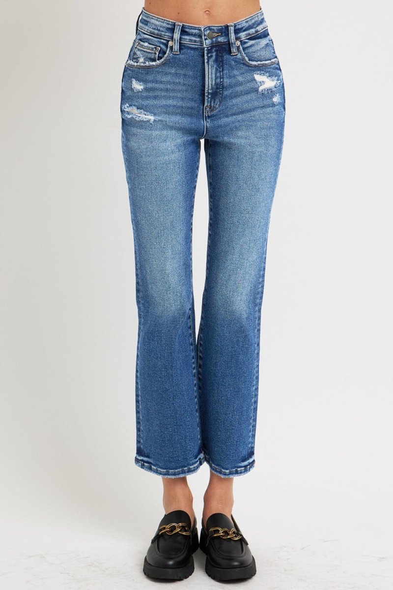 RISEN Full Size Tummy Control High Rise Bootcut Jeans - Love Salve 