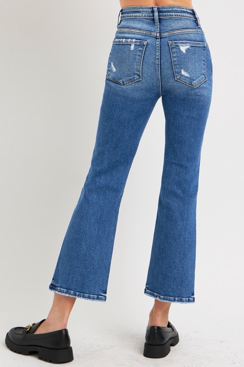 RISEN Full Size Tummy Control High Rise Bootcut Jeans - Love Salve 