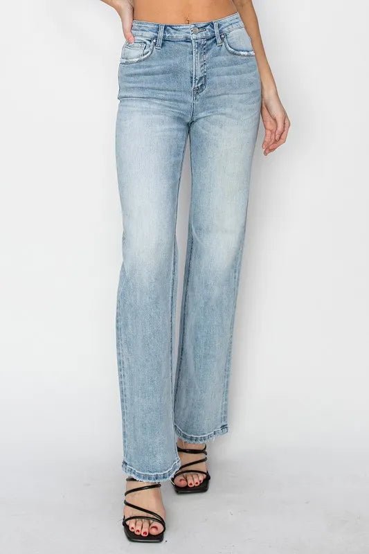 RISEN High Rise Straight Jeans for Effortless Style - Love Salve 