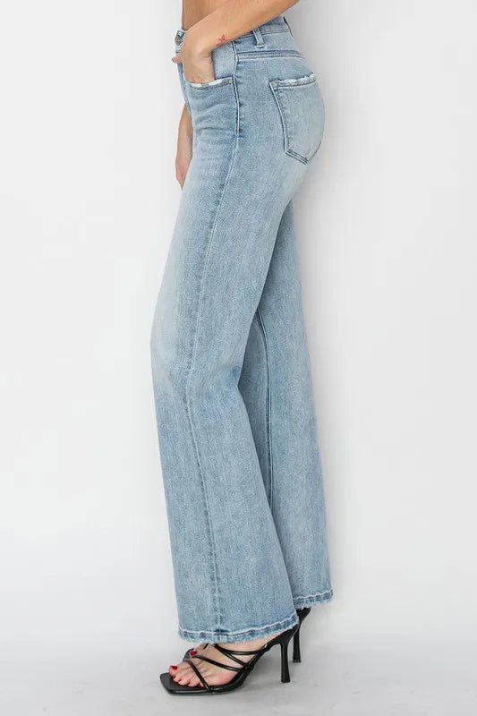RISEN High Rise Straight Jeans for Effortless Style - Love Salve 