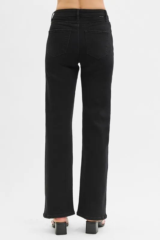 RISEN High Rise Wide Jeans for Trendy Retro Style - Love Salve 