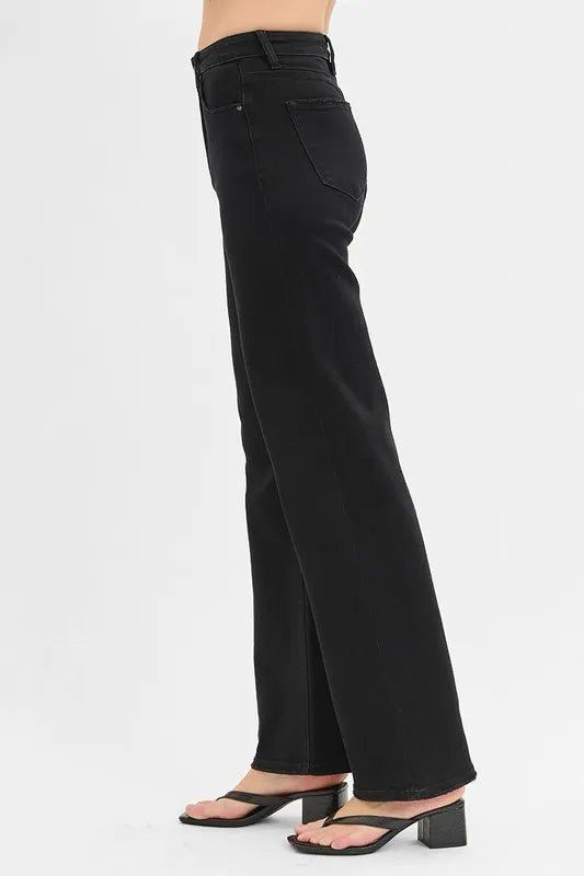 RISEN High Rise Wide Jeans for Trendy Retro Style - Love Salve 