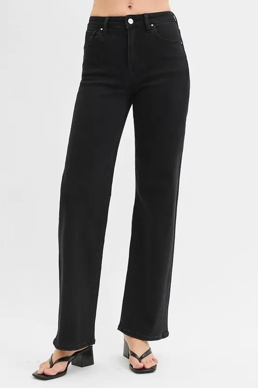 RISEN High Rise Wide Jeans for Trendy Retro Style - Love Salve 