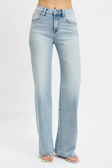 RISEN High Rise Wide Leg 90's Jeans for Vintage Style - Love Salve 
