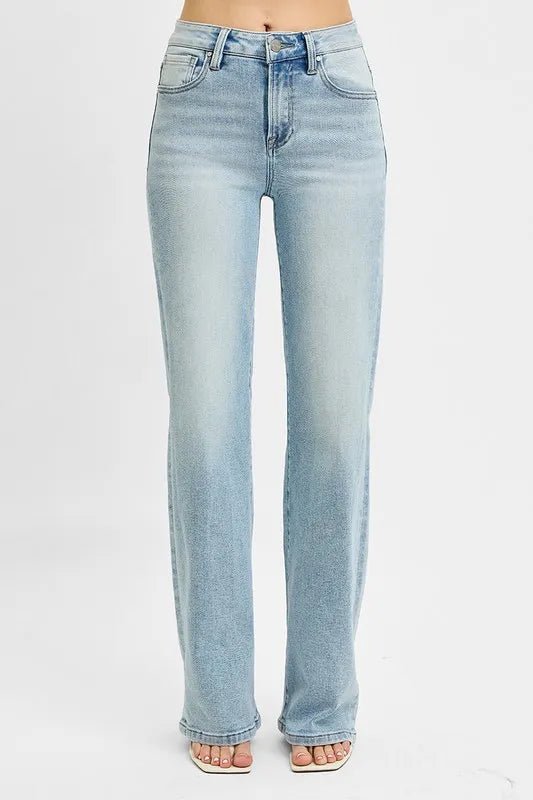 RISEN High Rise Wide Leg 90's Jeans for Vintage Style - Love Salve 