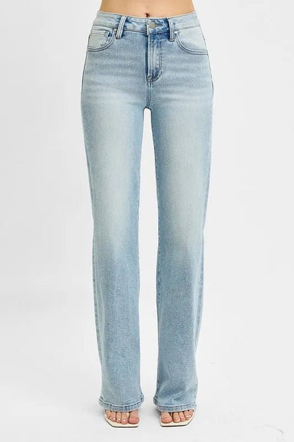RISEN High Rise Wide Leg 90's Jeans for Vintage Style - Love Salve 